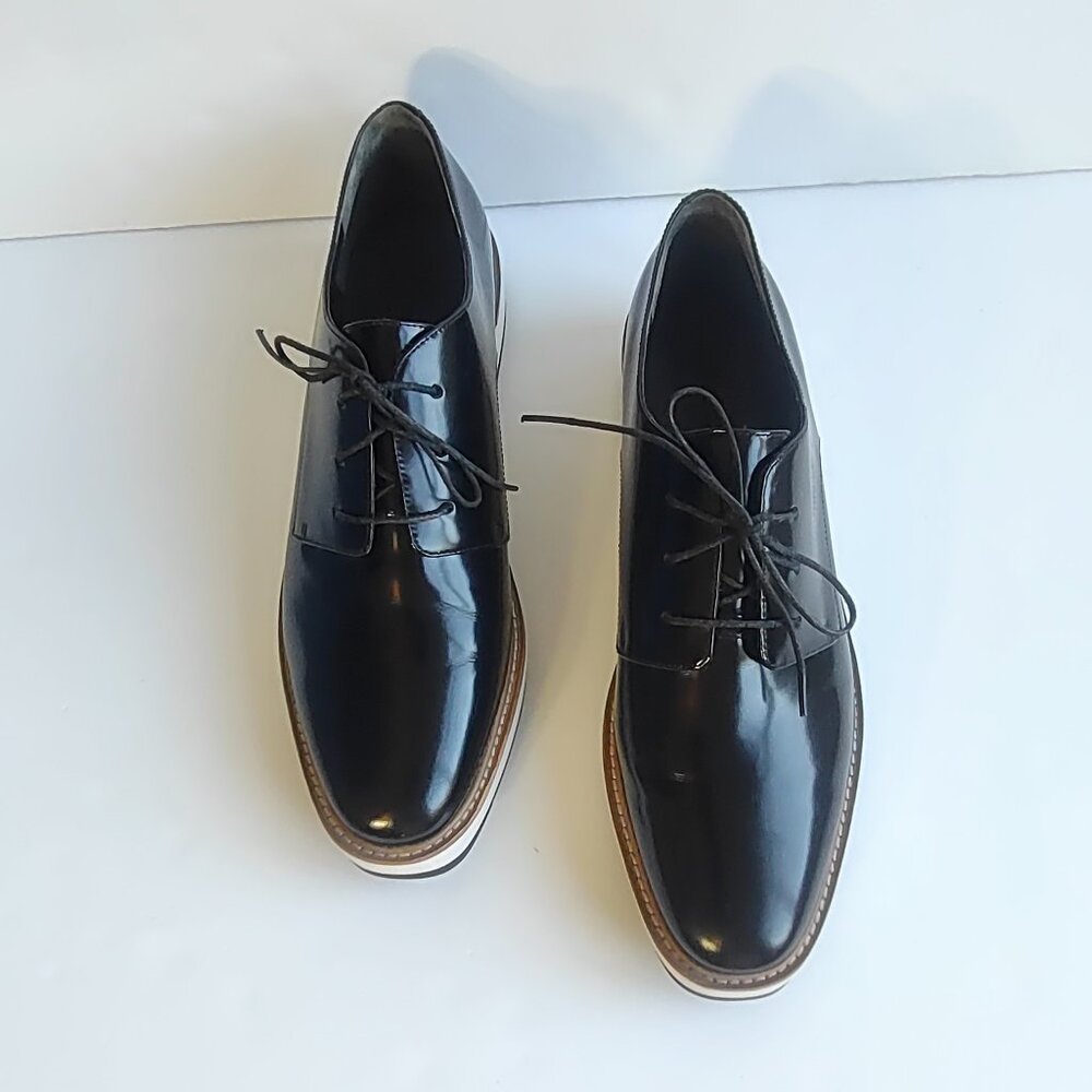 Vince Black Platform Loafers- women’s 8 1/2- fit like 9 - 9 1/2 - Picture 5 of 11